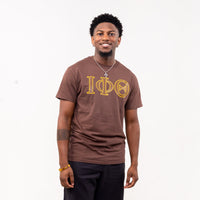 Iota Phi Theta Distressed Letter Tee/Sweatshirt Winters Industries S Brown T-shirt