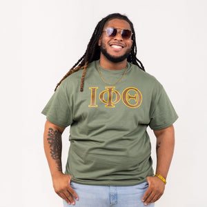 Iota Phi Theta Distressed Letter Tee/Sweatshirt Winters Industries S Green T-shirt