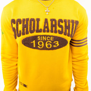 Iota Phi Theta "SCHOLARSHIP" Chenille Sweater Gold Winters Industries by Fully Promoted Mesquite 