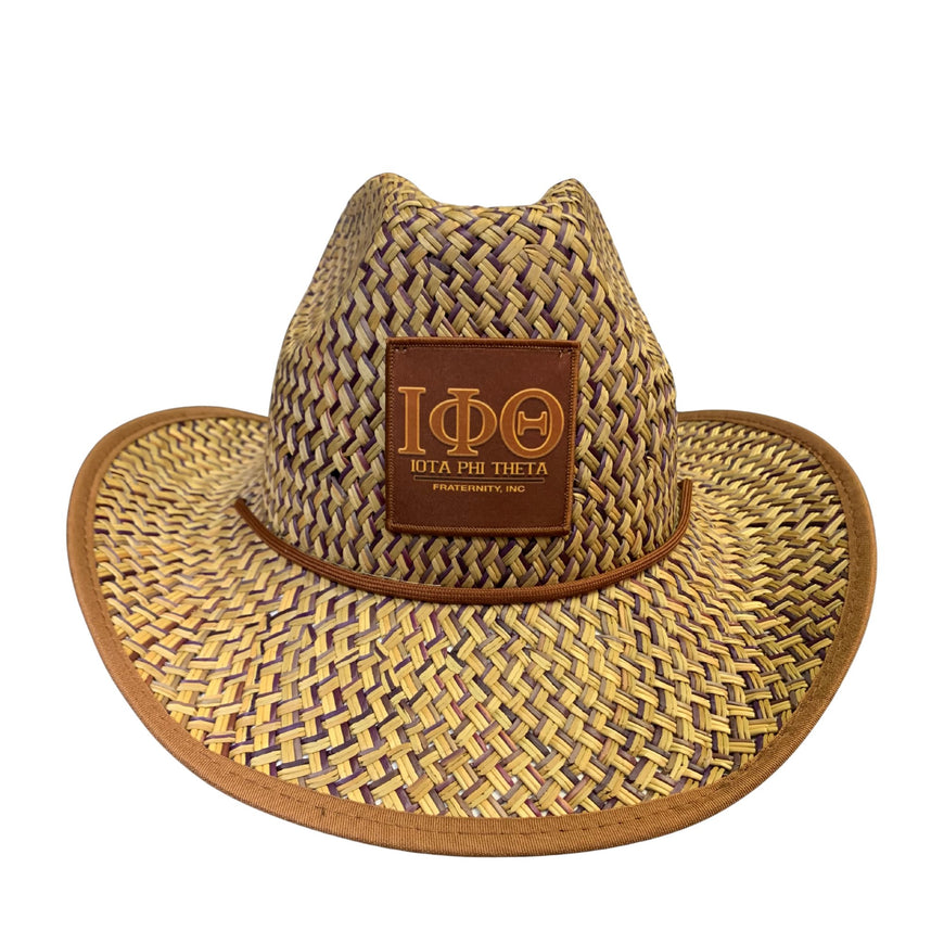 Iota Phi Theta Straw Cowboy Hat with Strap Winters Industries 