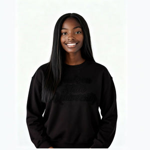 Jackson State University HBCU Black on Black 3D Embroidery Crewneck Sweater Winters Industries 