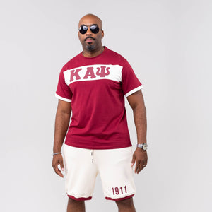 Kappa Alpha Psi Crimson and Cream Color Block Short Set Winters Industries 