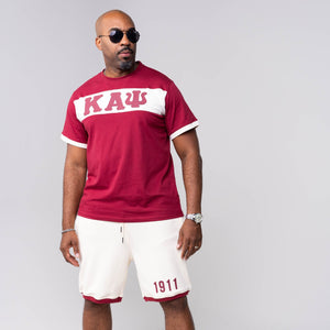 Kappa Alpha Psi Crimson and Cream Color Block Short Set Winters Industries 