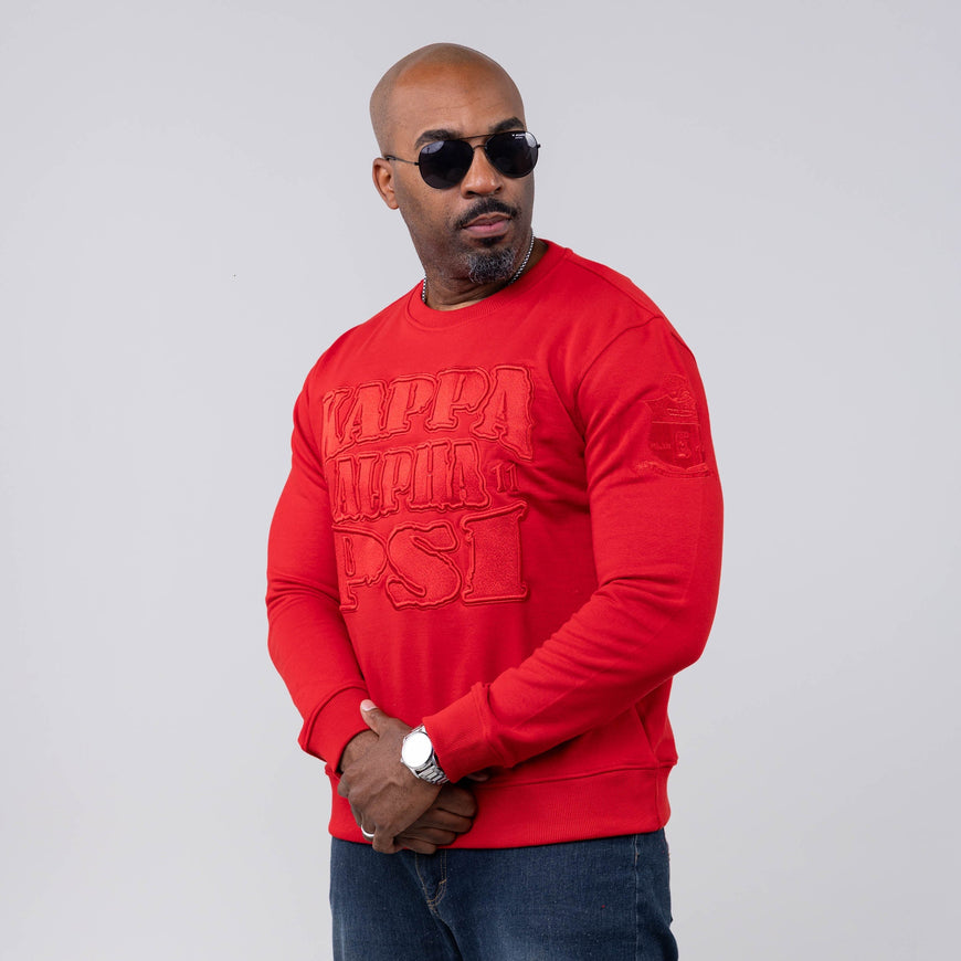 Kappa Alpha Psi Red on Red Crewneck Sweater Winters Industries 