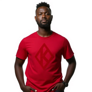Kappa Alpha Psi Red on Red Diamond Brush Embroidery Tee Winters Industries 