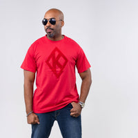 Kappa Alpha Psi Red on Red Diamond Brush Embroidery Tee Winters Industries 