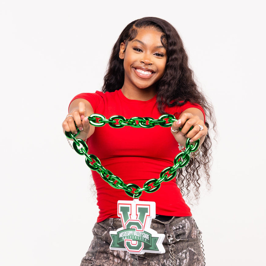 Mississippi Valley State University HBCU Big Chain Necklace with 3D Foam Pendant Winters Industries 