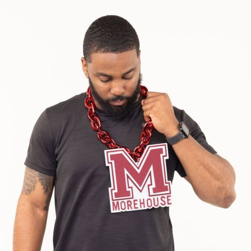 Morehouse College HBCU Big Chain Necklace with 3D Foam Pendant