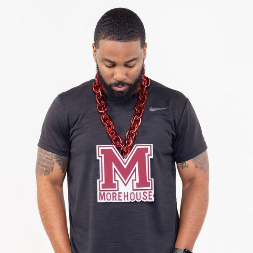 Morehouse College HBCU Big Chain Necklace with 3D Foam Pendant