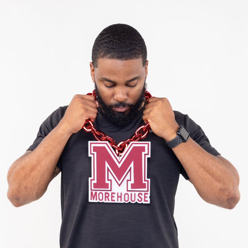 Morehouse College HBCU Big Chain Necklace with 3D Foam Pendant