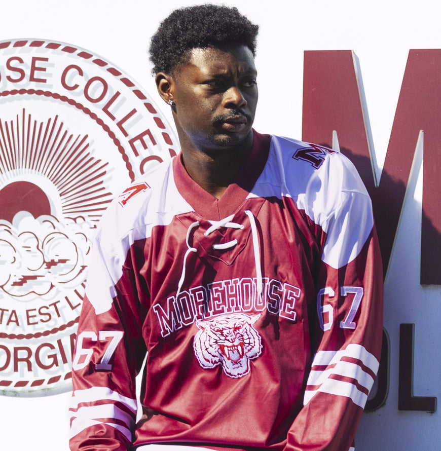 Morehouse College HBCU School Spirit Hockey Jersey Winters Industries 