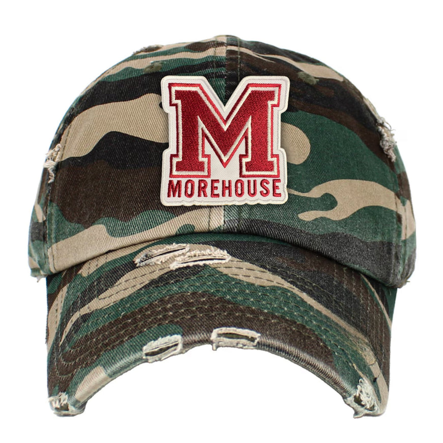 Morehouse College (MC) HBCU Distressed Cap Winters Industries Camo 
