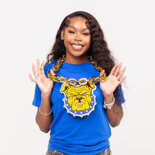 North Carolina A&T State University HBCU Big Chain Necklace with 3D Foam Pendant