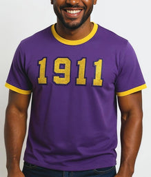 Omega Psi Phi 1911 Brush Embroidery Tee