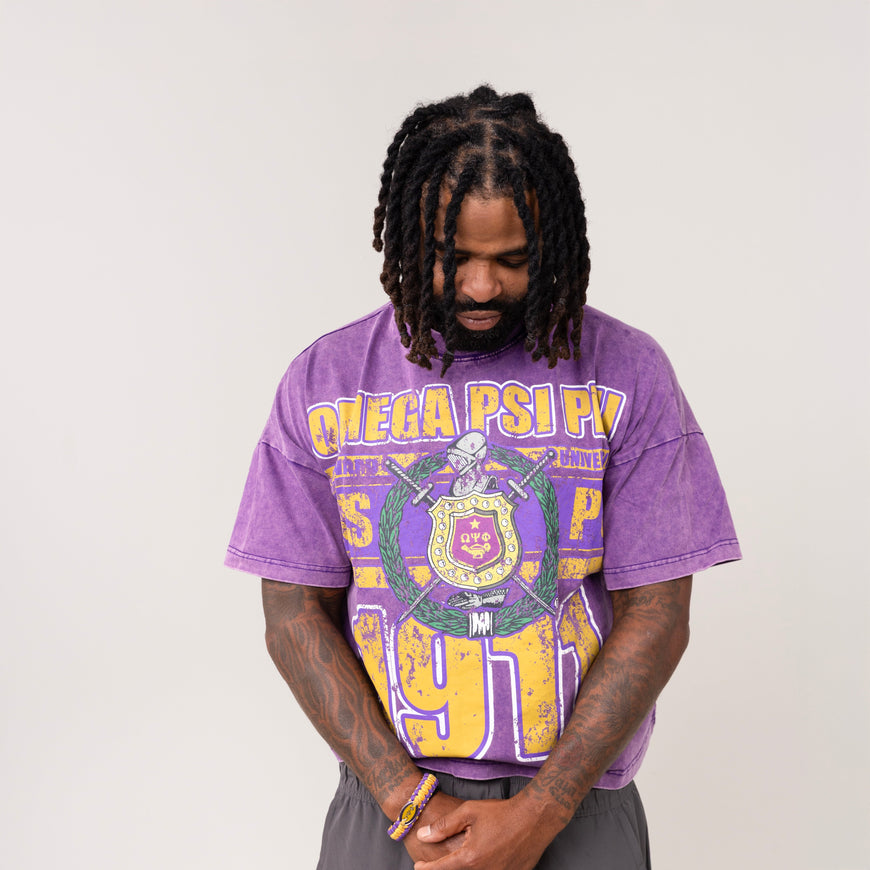 Omega Psi Phi Acid Wash Howard University Box Tee Winters Industries 