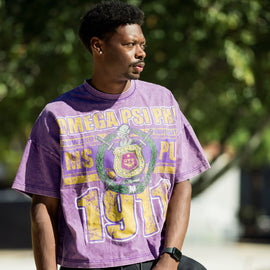 Omega Psi Phi Acid Wash Howard University Box Tee Winters Industries 