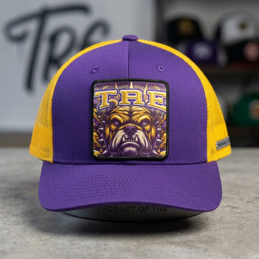 Omega Psi Phi Bulldog 'ACE' 'DEUCE' 'TRE' 'TAIL' Trucker Cap Winters Industries Tre 