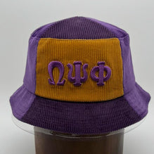 Omega Psi Phi Corduroy Bucket Hat with 3D Embroidered Letters