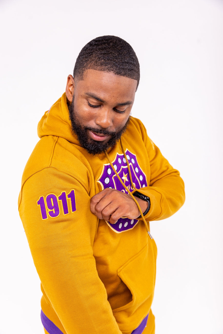 Omega Psi Phi Embroidered / Chenille Tracksuit Gold