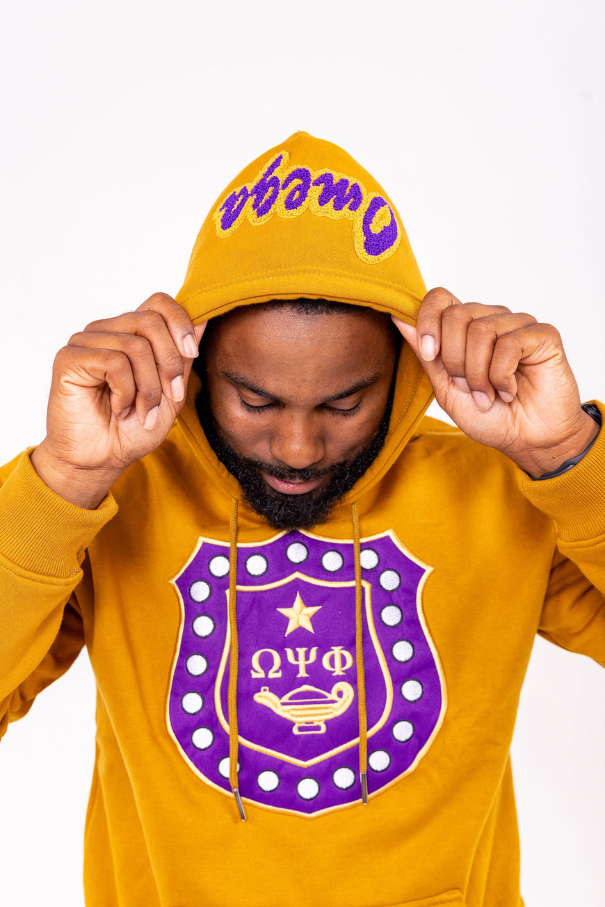 Omega Psi Phi Embroidered / Chenille Tracksuit Gold