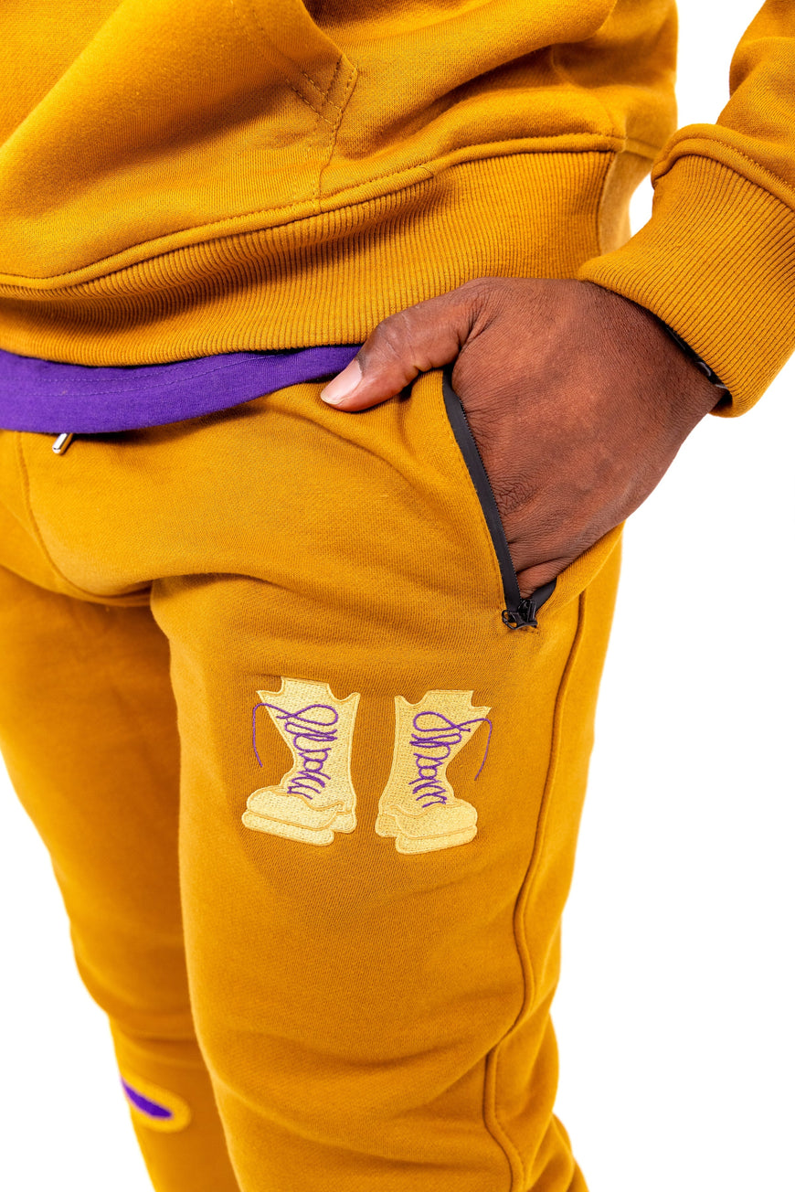 Omega Psi Phi Embroidered / Chenille Tracksuit Gold