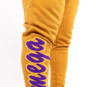 Omega Psi Phi Embroidered / Chenille Tracksuit Gold