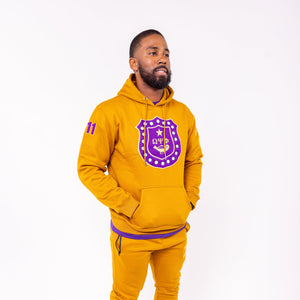 Omega Psi Phi Embroidered / Chenille Tracksuit Gold