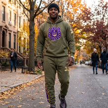 Omega Psi Phi Embroidered / Chenille Tracksuit Green