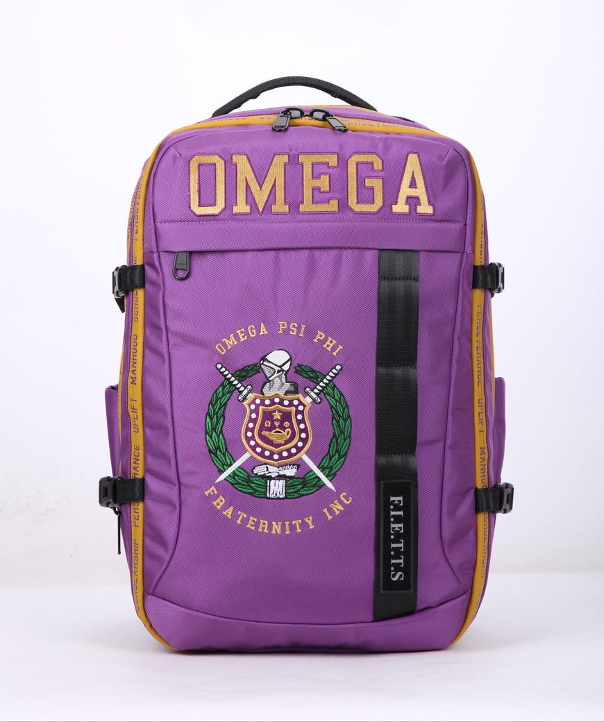 Omega Psi Phi Embroidered Purple and Gold Backpack Winters Industries 