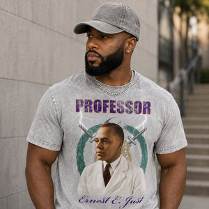 Omega Psi Phi Ernest Just Professor Acid Wash Tee Gray Winters Industries 