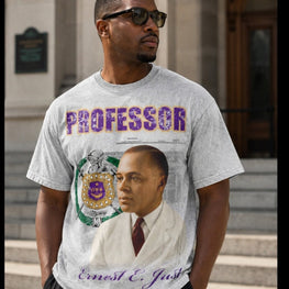 Omega Psi Phi Ernest Just Professor Acid Wash Tee Gray Winters Industries 