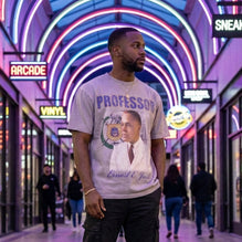 Omega Psi Phi Ernest Just Professor Acid Wash Tee Gray