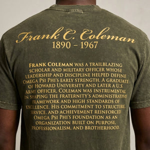 Omega Psi Phi Frank Coleman Lieutenant Acid Wash Tee Green Winters Industries 