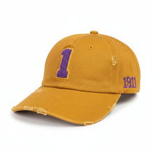 Omega Psi Phi Gold Chenille Cap with Line Number