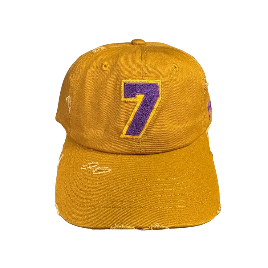 Omega Psi Phi Gold Chenille Cap with Line Number Winters Industries by Fully Promoted Mesquite NUMBER 7 
