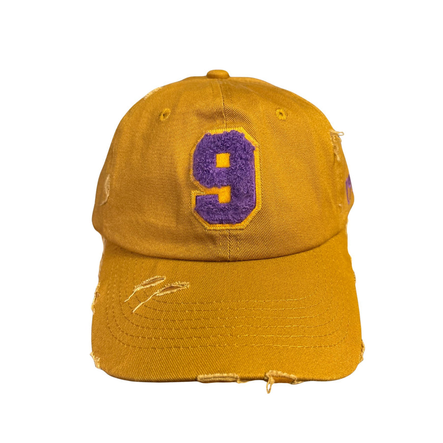 Omega Psi Phi Gold Chenille Cap with Line Number Winters Industries by Fully Promoted Mesquite NUMBER 9 