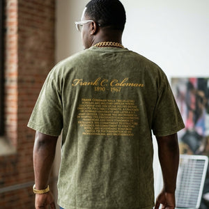 Omega Psi Phi Lieutenant Acid Wash Tee Green Winters Industries 