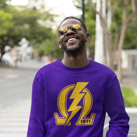 Omega Psi Phi Omega 1911 Bolt Tee/Sweatshirt Winters Industries by Fully Promoted Mesquite S SWEATSHIRT Purple