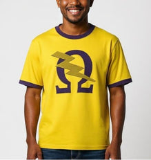 Omega Psi Phi Omega Bolt Brush Embroidery Tee