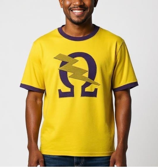 Omega Psi Phi Omega Bolt Brush Embroidery Tee Winters Industries 