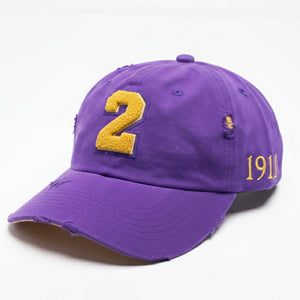 Omega Psi Phi Purple Chenille Cap with Line Number Winters Industries by Fully Promoted Mesquite 