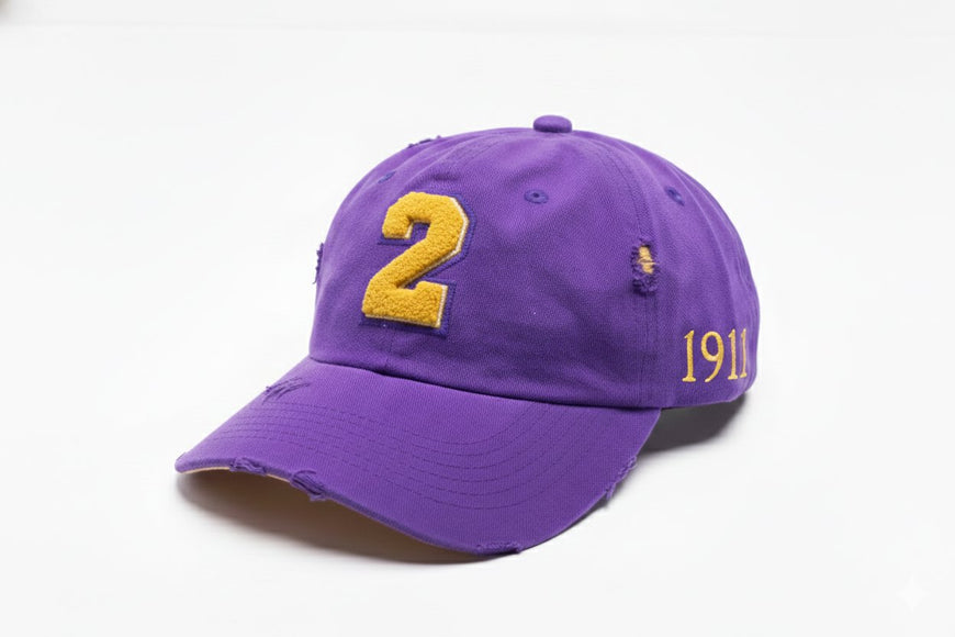 Omega Psi Phi Purple Chenille Cap with Line Number Winters Industries by Fully Promoted Mesquite 