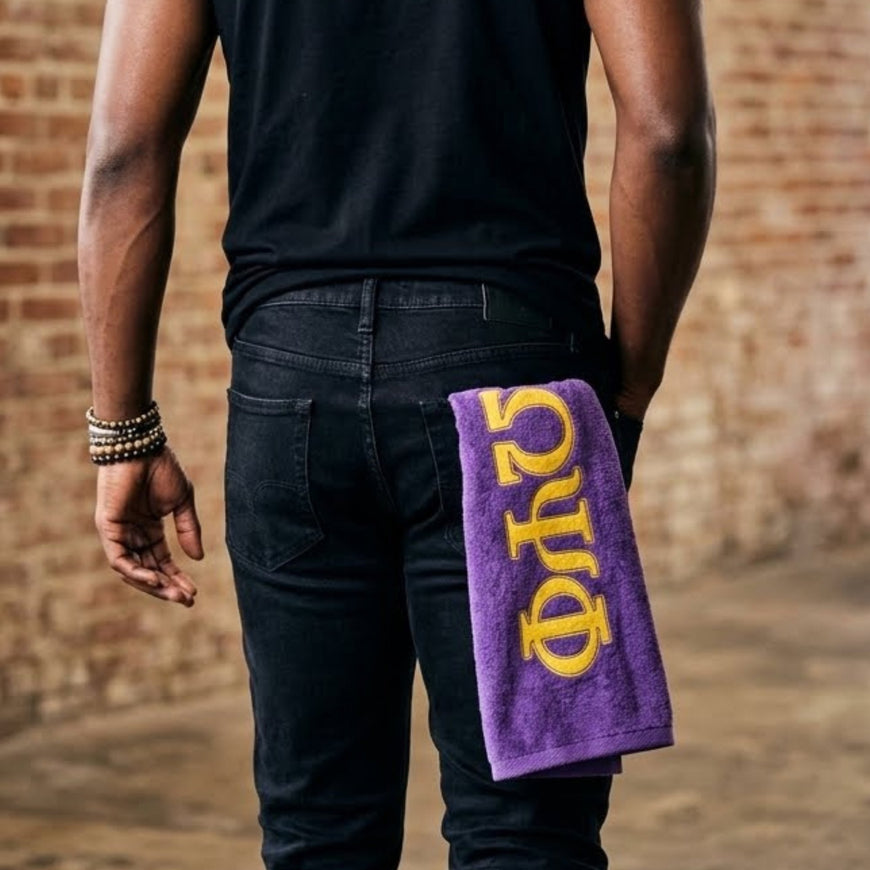 Omega Psi Phi Purple Hand Towel Winters Industries Gold Letters 