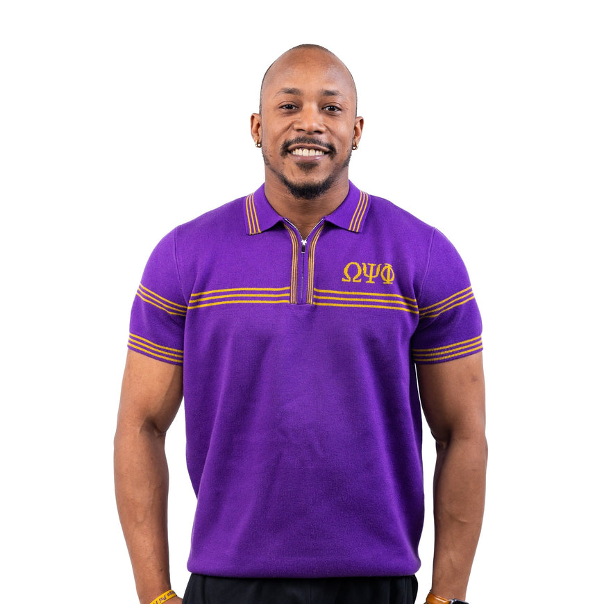 Omega Psi Phi Purple Knitted Polo Winters Industries 