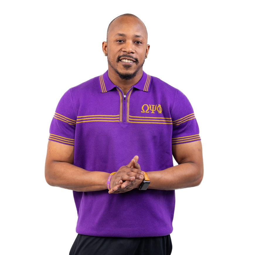 Omega Psi Phi Purple Knitted Polo Winters Industries 