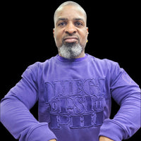 Omega Psi Phi Purple on Purple Crewneck Sweater