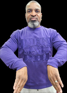 Omega Psi Phi Purple on Purple Crewneck Sweater