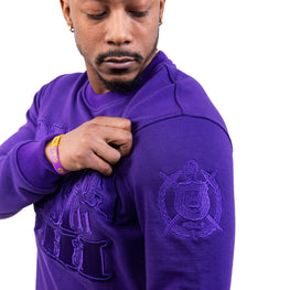 Omega Psi Phi Purple on Purple Crewneck Sweater Winters Industries 
