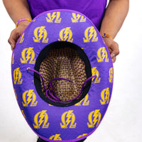 Omega Psi Phi Straw cowboy hat with strap Winters Industries 