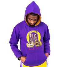 Omega Psi Phi 'Til The Day I Die Hoodie with "Gold Boots" and Purple Strings